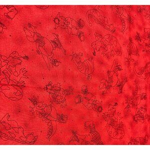 Lil Monsters Red Fabric by Barbara Tourtillotte for Clothworks 28"x44" Cartoon D